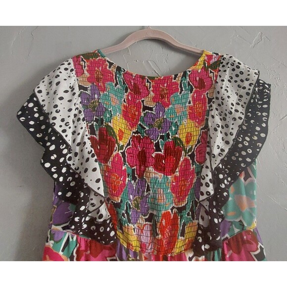 John Mark Dress Women XS Bright and playful,16 inch of Armp To Arm,Rayon, Viscos - Picture 12 of 12